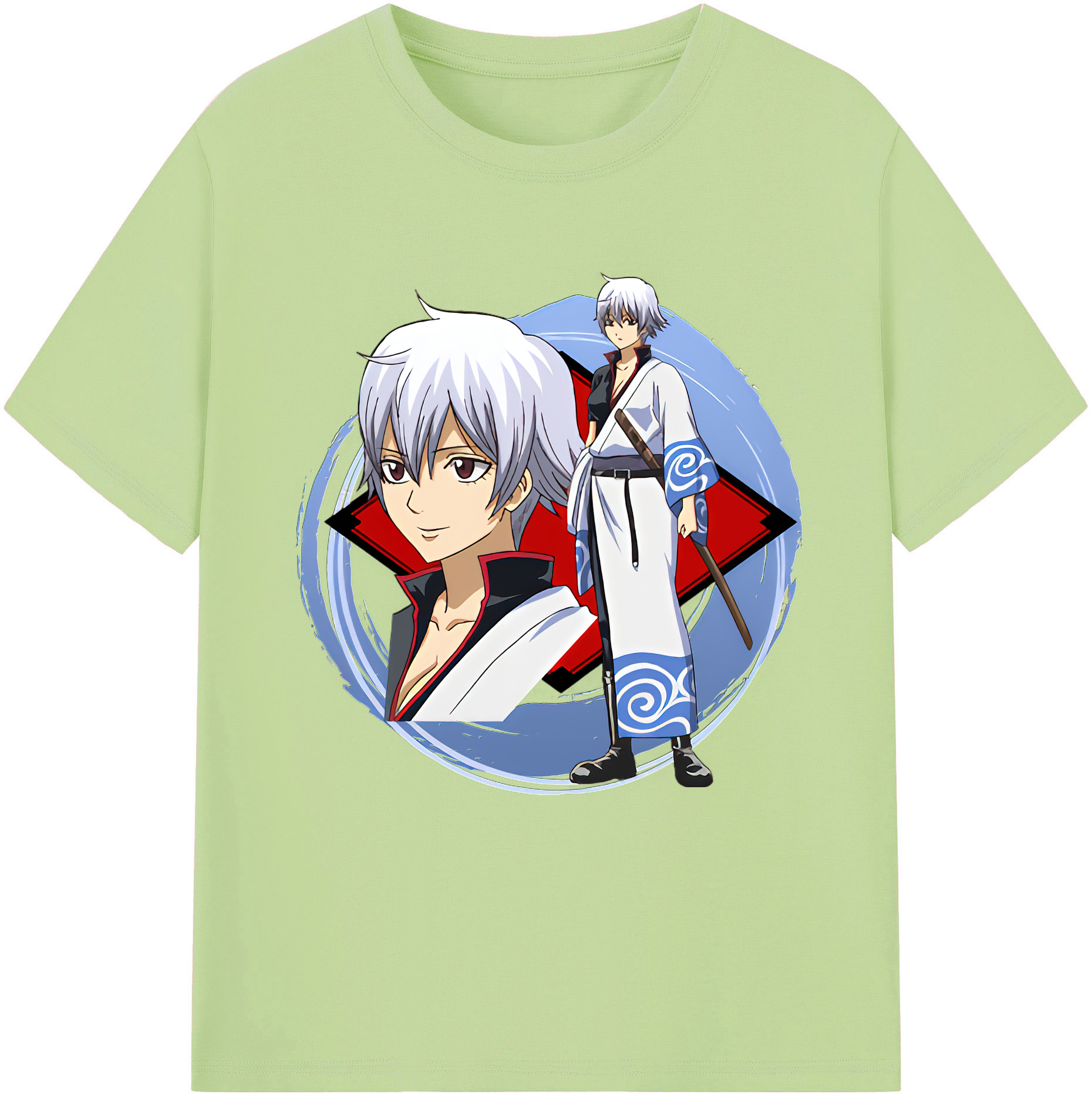 （画像用） ぎんたま 坂田銀時（さかたぎんとき） 神楽 志村新八（しむら しんぱち） GINTAMA Sakata Gintoki Kagura Shimura Shinpachi 綿100％半袖Tシャツ（フロントプリント）